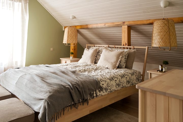 Second floor green bedroom