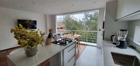 Apartment c/balcony view Mountains 3piso Jacuzzi