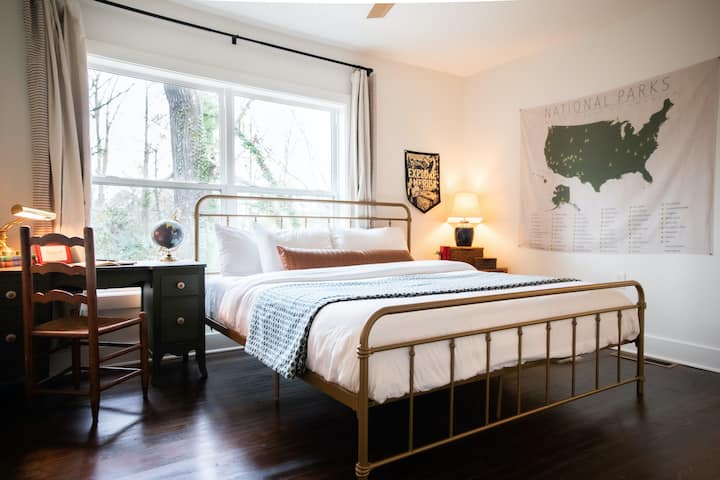 Primary Bedroom on the main level, king bed