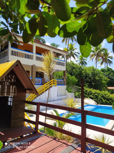 Casa de Praia Barra de Catuama  overlooking the Sea.