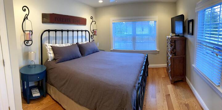 Bedroom 1: Comfy master with king bed and 42" TV