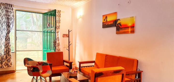 Living room ... the pics on the wall are actual Goa photos clicked by our in-house professional photographer.