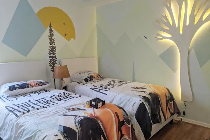 2 camas individuales con baño Jack y Jill 