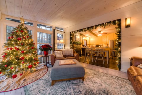 Popular Airbnb listing: Private Forest River Cabin•Hot Tub•Pets OK in Peterborough