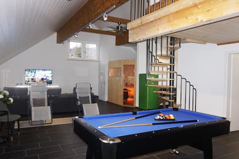 Loft in nature with garden access and sauna