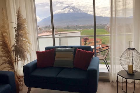 Apartment with garage and beautiful view of the Misti