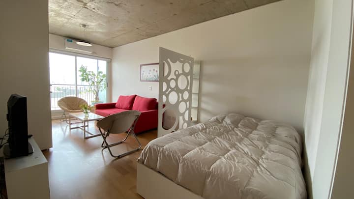 Studio apartment in Chacarita with pool