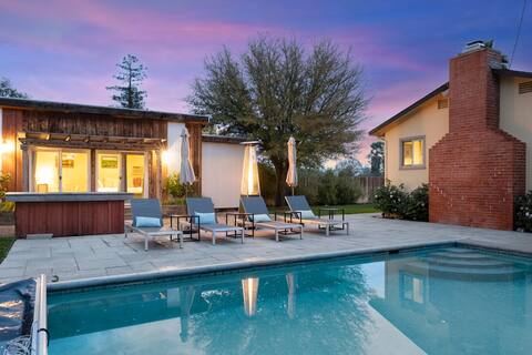 Vineyard House Pool Hot Tub by Inspired in Sonoma