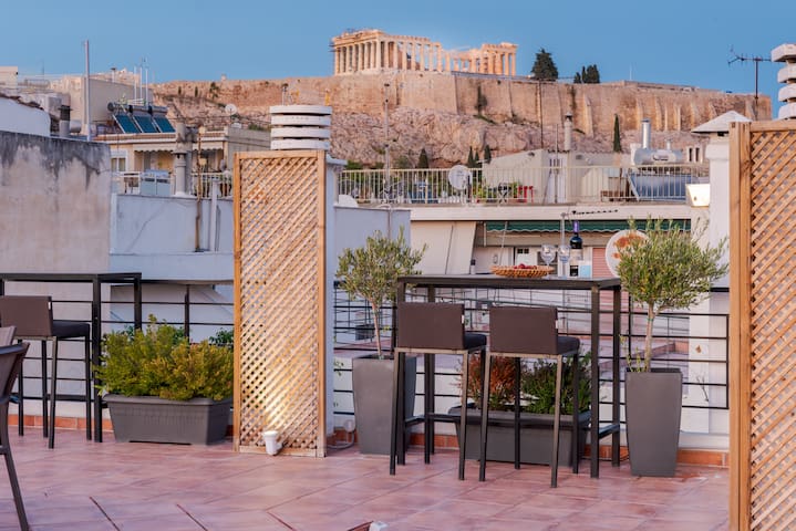 Luxurious 101m² Apt- Roof garden view to Acropolis