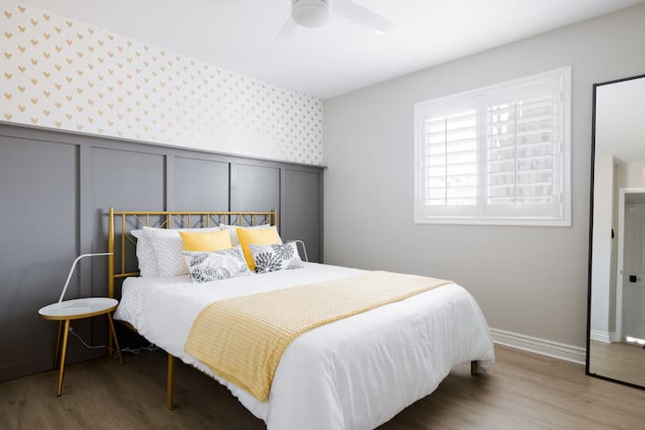 Bedroom #2 is equipped with a queen size bed and beautiful view out front.