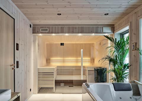 Modern Cottage Palace at Lygna - Sauna & Hot Tub