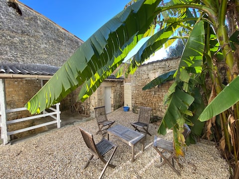 Stone village house with inner courtyard