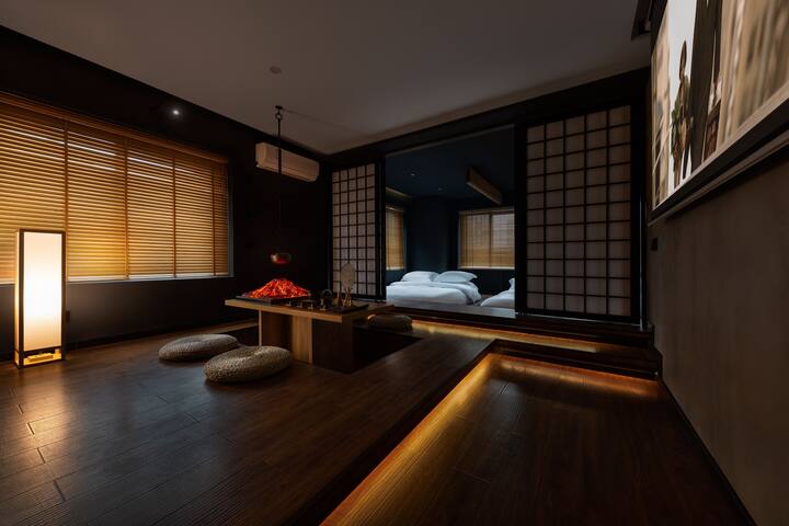 Halbes · Andy House Dark japanisches Zen ※ Projektor Zweibettzimmer