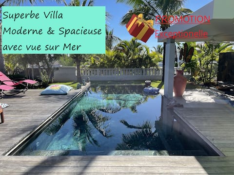 Beautiful villa with pool and sea views