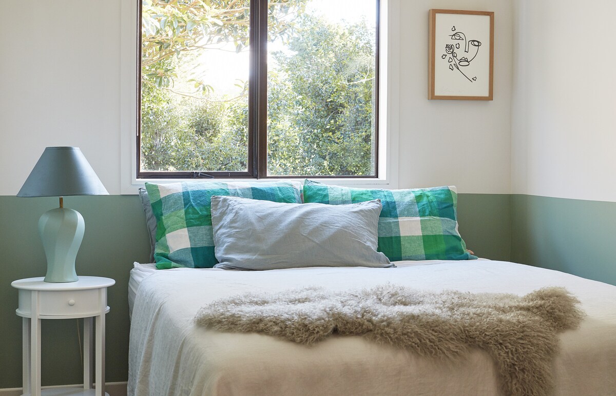 Sage bedroom, queen bedroom with wardrobe