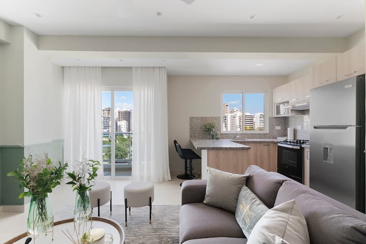 Luxury Downtown 1-bdr Apt. | Rooftop Pool & Gym ✓ - Santo Domingo