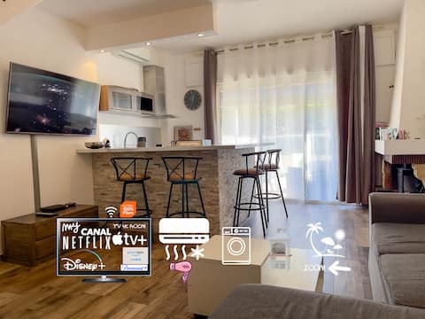 Maenat apartment, 3 stars 200 m from the beach