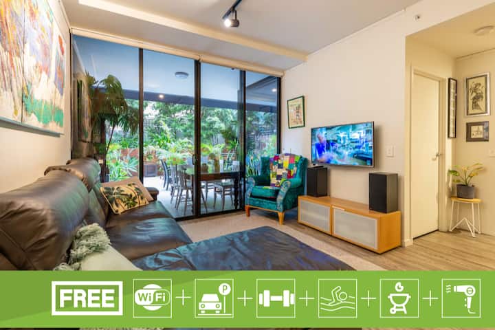 Lush 1 Bedroom Terrace Apt W/ Wifi & Free Parking - Brisbane