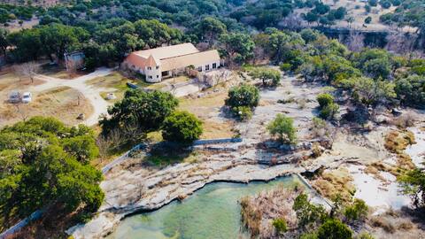 Hill Country Castle with Pool, Peacocks & Creek