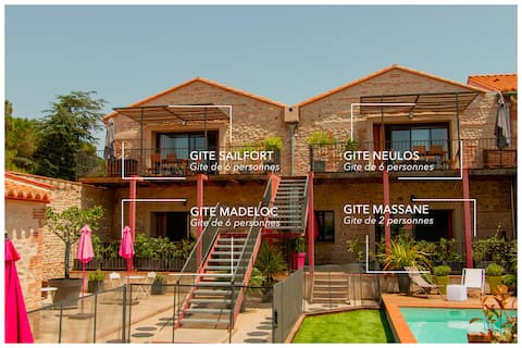 🏖 Le mas au village - Gîte*** avec Piscine - 20p.