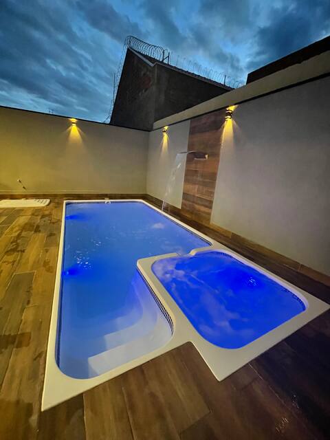 Brand new farmhouse with pool and barbecue area