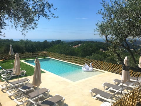 Splendid Villa - sea and nature view - pool-clim