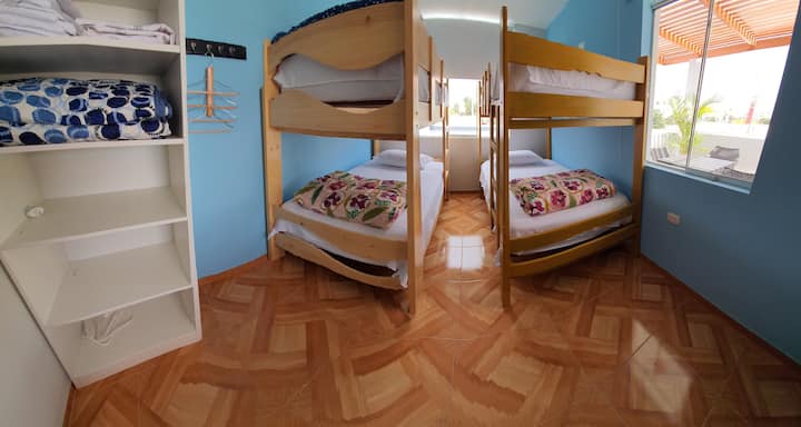 Në katin e dytë ndodhet dhoma #3 me 2 kabina për 4 persona, ka një ventilator dhe gardërobë, si dhe 2 dritare për t 'u freskuar.