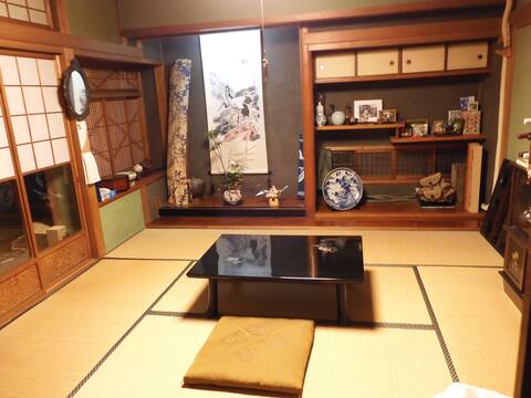 Traditional Japanese house with beautifull garden
