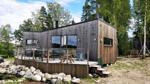 House with lake view & sauna in Scandinavian design