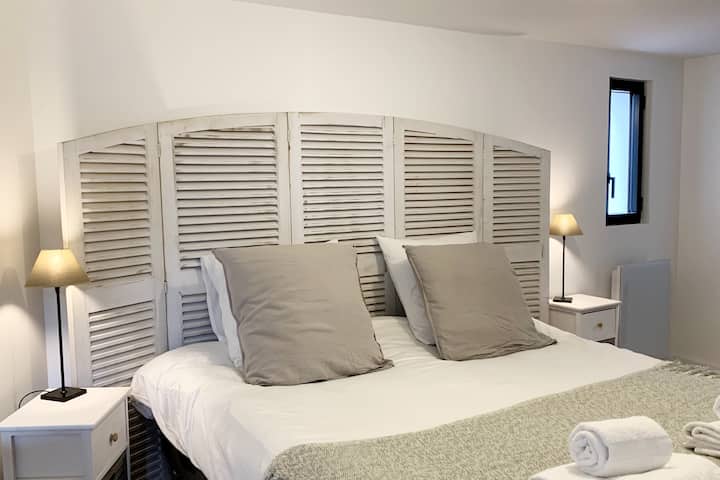 The third bedroom. A master  suite  has its own shower room and access to a balcony.