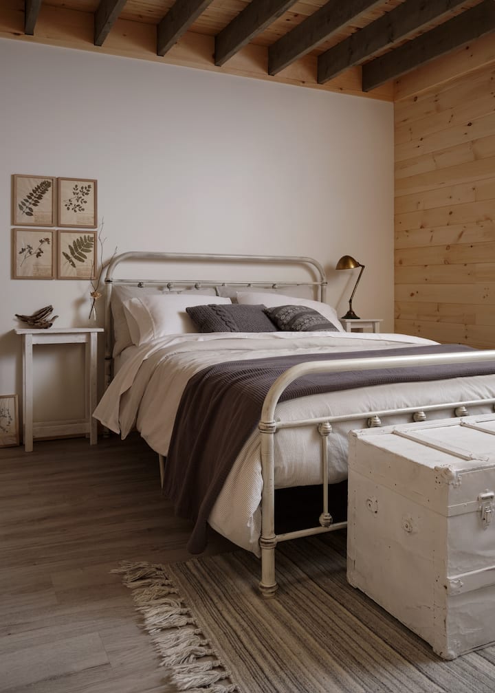 The bedroom in the basement.