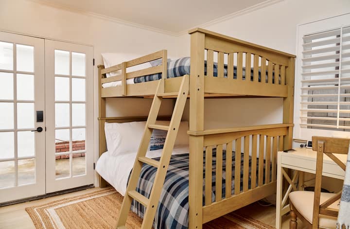 Downstairs Full Bunk Beds with Desk
