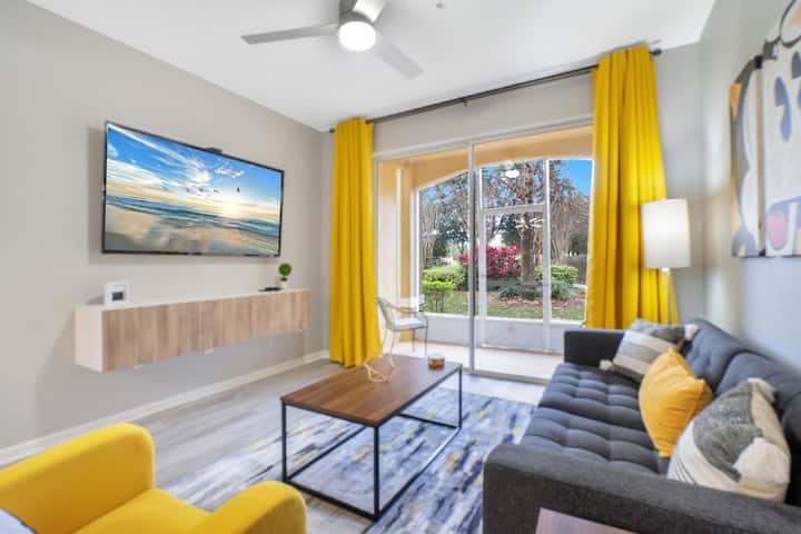 Living Room with 75 inch TV