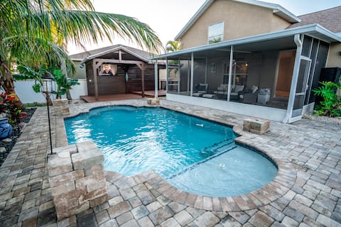 Free heater pool ,lanai tv games,gazebo,grill