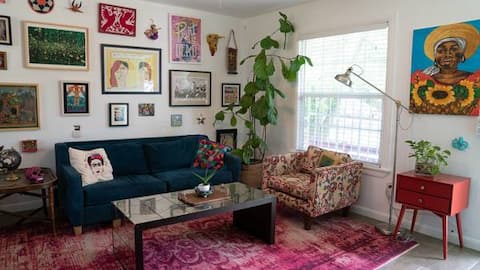 Top Airbnb: Art-Filled East Side Home with Big Backyard Oasis in Montopolis