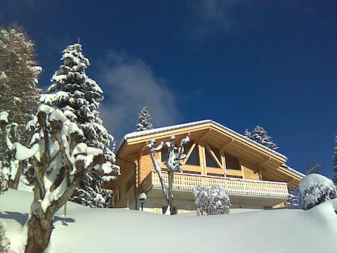 Luxury Swiss chalet- 200m from piste