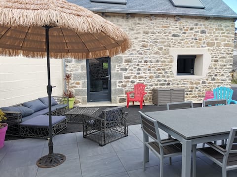 Comfortably renovated stone house with stove