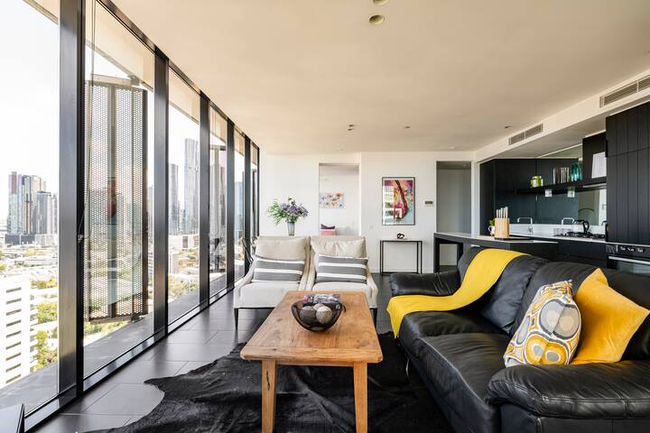Sleek&Stylish Corner Apt on TopFloor Southbank Vic