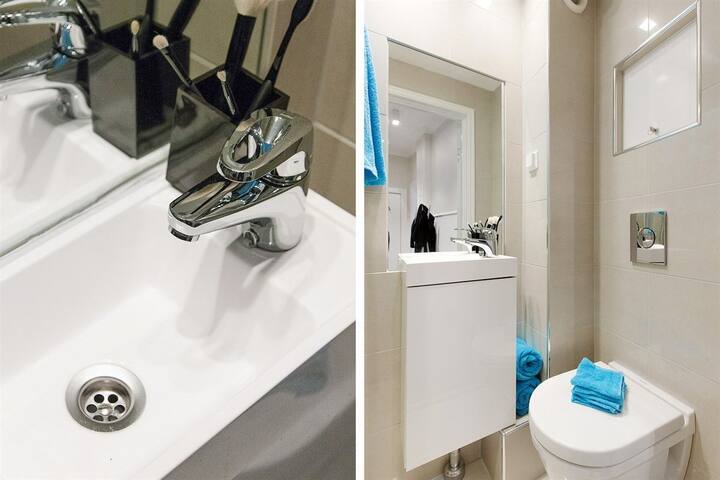 Artsy flat with chandeliers and fireplace gallery image 2