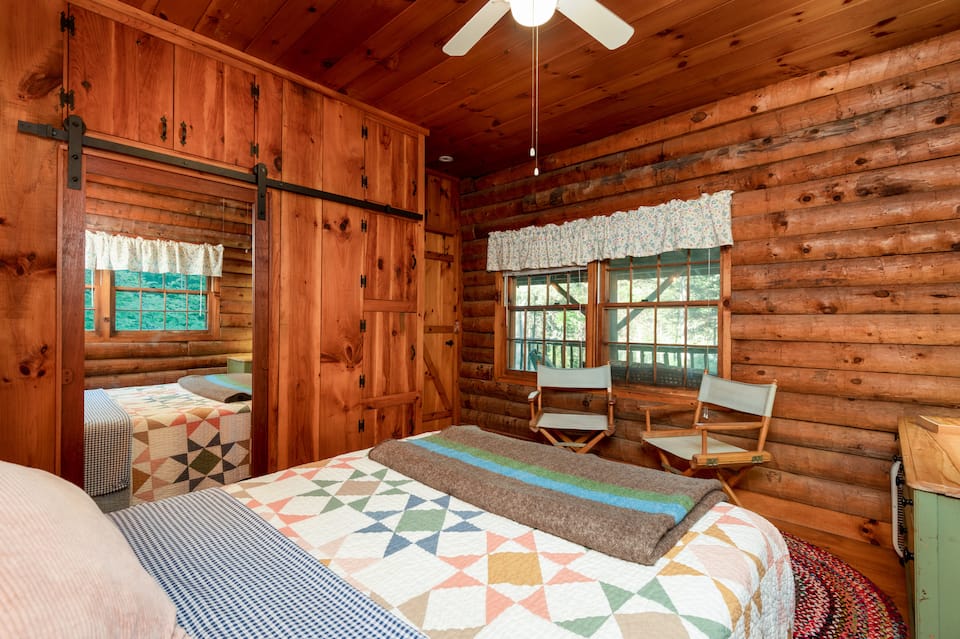 A log cabin on a small pond near Reid State Park, Georgetown, Maine, United States, photo 8 of 10