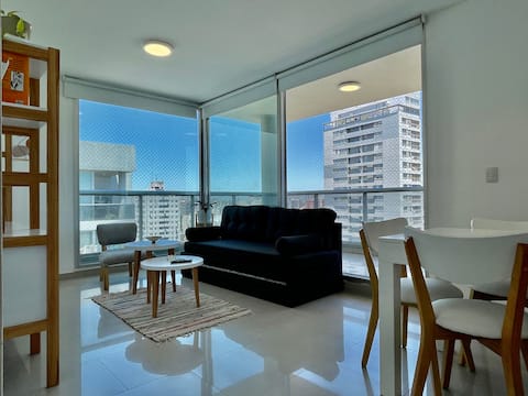 High floor 2BR at gated complex steps from Palermo