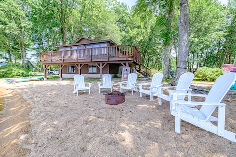 Beach House on Sebago Lake w. dock, kayaks, + SUPs