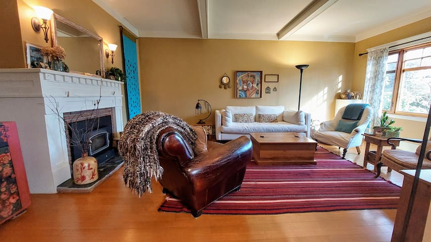 The Blue House with the Red Door in Kitsilano