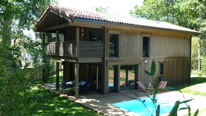 Magnifique Maison D'architecte Bioclimatique En Bois Avec Piscine Chauffée - Moliets-et-Maa