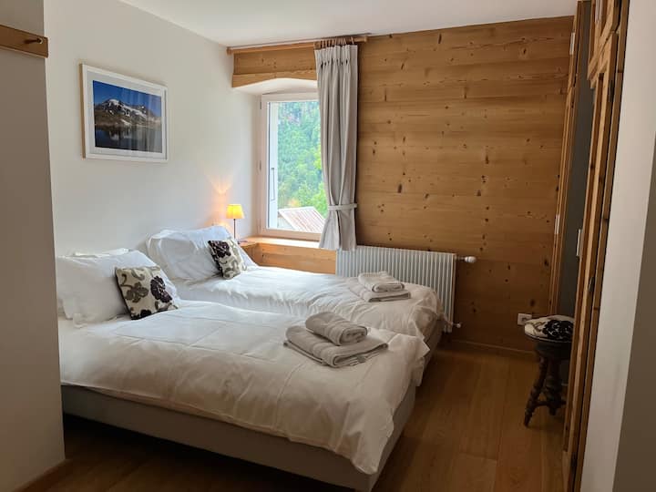 La chambre « Paul » qui fait face à la vallée.