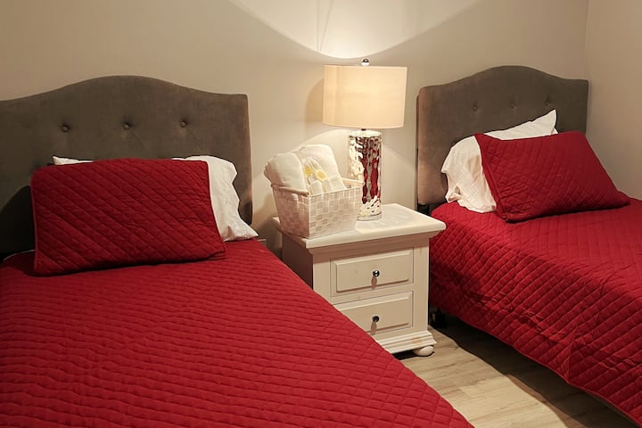 Dhoma e dytë e gjumit - vizitorët kanë dy krevate dopio, televizor, komodinë dhe dollap.