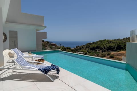 Modern villa with private pool and beach club