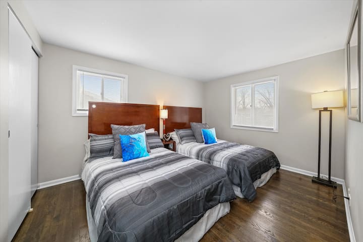 Bedroom 2 with two full beds