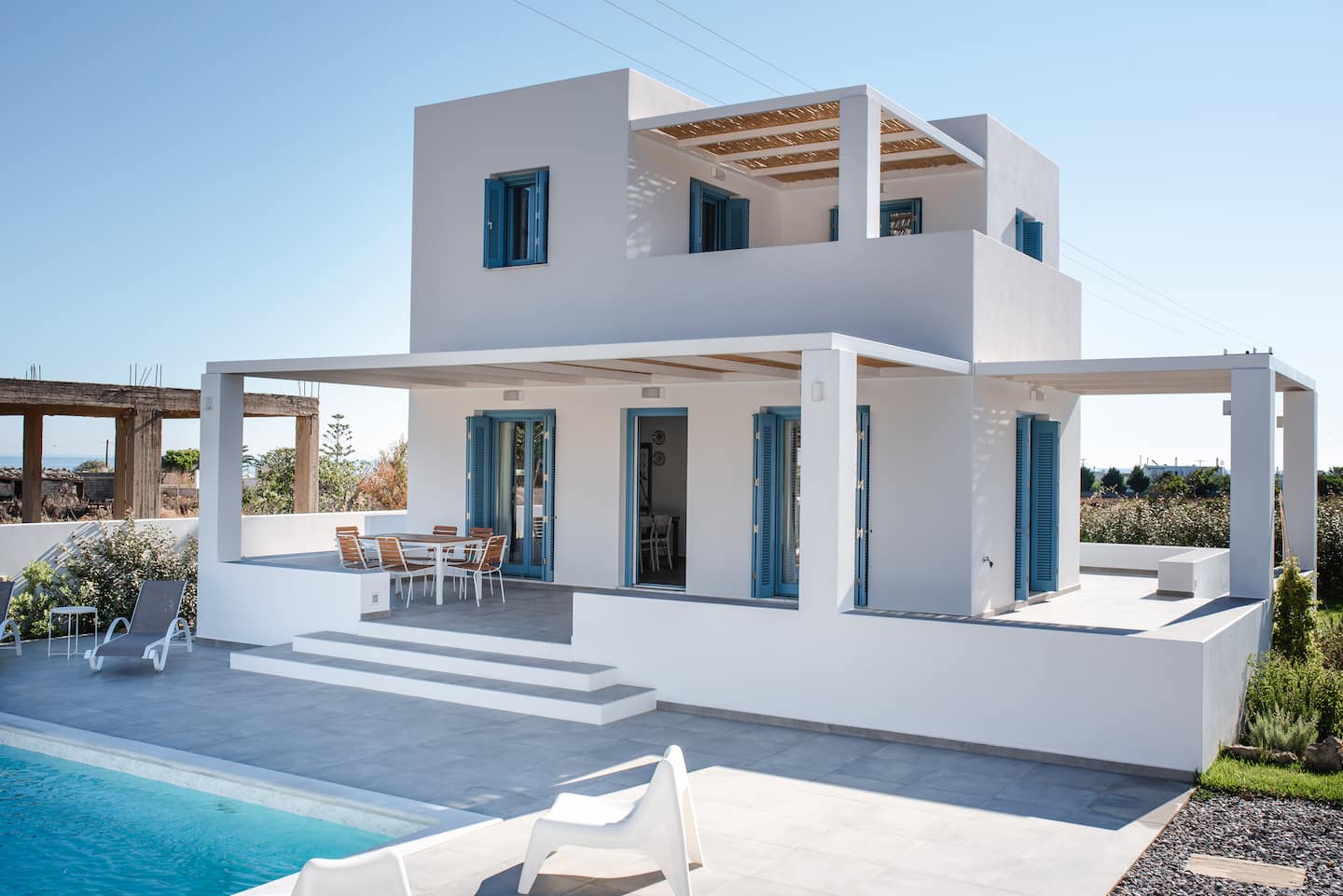 Villa exterior and pool