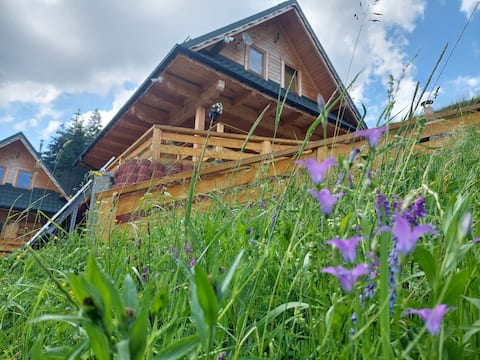 Stylish Martin B's Cabin with a stove and a bathtub!